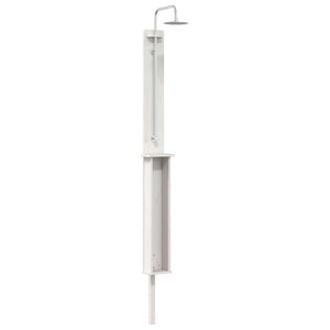 vidaXL Duș exterior 246 cm Lemn masiv de pin și oțel inoxidabil Alb