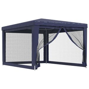 vidaXL Cort de petrecere cu 4 pereți din plasă, albastru, 3x4 m, HDPE