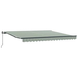 vidaXL Copertină retractabilă Verde și alb 400 &times; 300 cm
