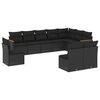 vidaXL Set canapele de grădină cu perne, 10 piese, negru, poliratan