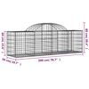 vidaXL Coșuri gabion arcuite 7 buc, 200x50x60/80 cm, fier galvanizat