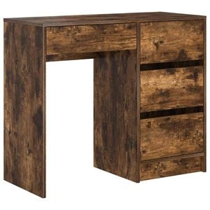vidaXL Birou Stejar fumuriu Lemn prelucrat 90 x 37.5 x 75 cm