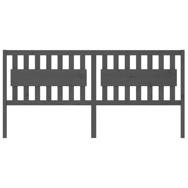 vidaXL Tăblie de pat, gri, 205,5x4x100 cm, lemn masiv de pin