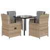 vidaXL Set mobilier de grădină cu perne, 5 piese, bej, poliratan