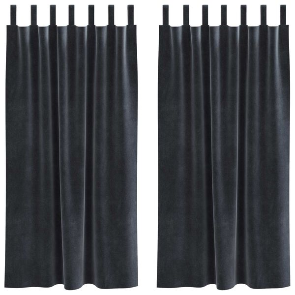 vidaXL Perdele opace 2 pcs Gri închis 140 x 175 cm Catifea