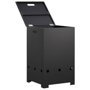 vidaXL Mască butelie propan 40 x 40 x 66 cm Oțel Negru
