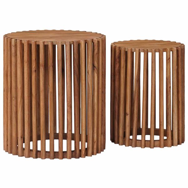 vidaXL Set măsuțe laterale cu depozitare cu ușă Maro 40 x 40 x 45 cm