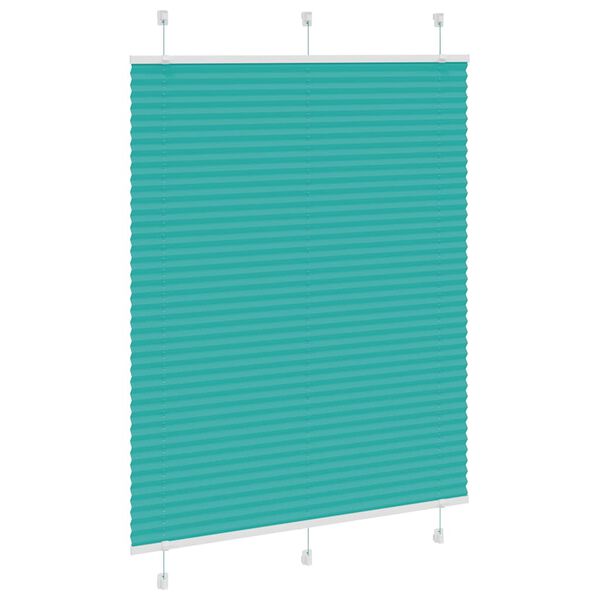 vidaXL Jaluzea plisată verde petrol 105x100 cm Lățime țesătură 104,4 cm