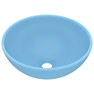 vidaXL Chiuvetă baie lux albastru mat 32,5x14 cm ceramică rotund