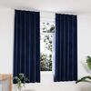 vidaXL Draperii opace cu c&acirc;rlige, 2 buc, albastru, 140x175 cm, catifea