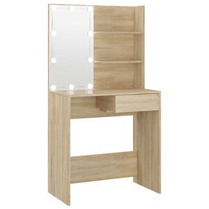 vidaXL Masă toaletă cu LED stejar sonoma 74,5x40x141 cm lemn prelucrat