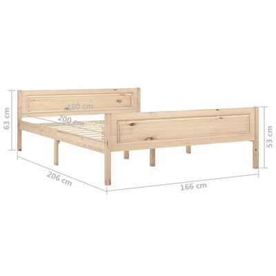 vidaXL Cadru de pat, 160x200 cm, lemn de pin masiv