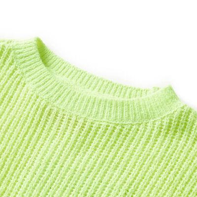 Pulover pentru copii tricotat, galben neon, 92