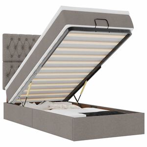 vidaXL Cadru de pat otoman cu saltea Taupe 90x190cm Material