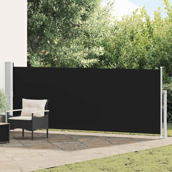 vidaXL Copertină laterală retractabilă de terasă, negru, 140x500 cm
