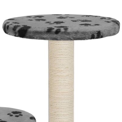 vidaXL Ansamblu pisici turnuri de sisal gri 60 cm imprimeu cu lăbuțe