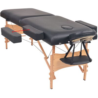 vidaXL Masă de masaj pliabilă cu 2 zone, 10 cm grosime, negru