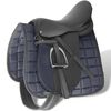 Set șa călărie 5-&icirc;n-1 16", piele naturală, negru, 14 cm