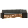 vidaXL Set canapea sectională cu pernă 5 pcs Natural și Antracit