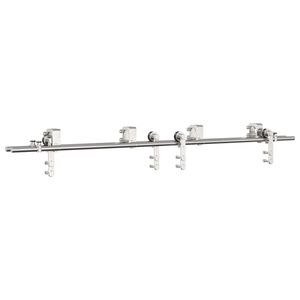 vidaXL Set piese pentru ușă glisantă, argintiu, 183 cm oțel inoxidabil