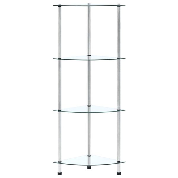 vidaXL Raft cu 4 niveluri transparent, 30x30x100 cm, sticlă securizată