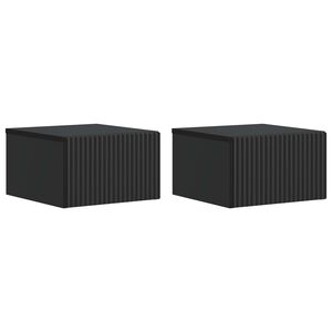 vidaXL Dulap de noapte suspendat 2 pcs Negru 33 x 34,5 x 20 cm