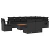 vidaXL Set canapele de grădină cu perne, 11 piese, negru, poliratan
