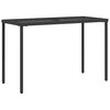 vidaXL Masă grădină cu blat din sticlă, negru, 115x54x74 cm, poliratan