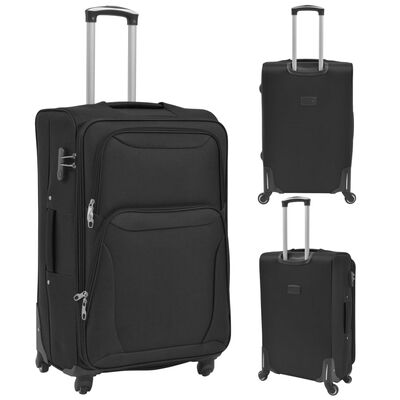 vidaXL Set de valize din material textil, 3 piese, negru