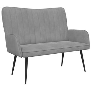 vidaXL Canapea cu 2 locuri Gri deschis 115 x 61 x 87 cm Catifea