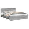 vidaXL Cadru de pat cu headboard Gri Sonoma 180 x 200 cm Lemn compozit