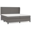 vidaXL Pat box spring cu saltea, gri, 200x200 cm, piele ecologică