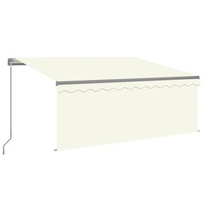 vidaXL Copertină retractabilă manual cu stor, crem, 3x2,5 m