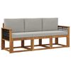 vidaXL Set de canapele de exterior 3 buc. Natural și gri deschis
