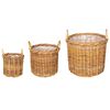 vidaXL Coș de plantat GENDT 3 buc. Maro Natural Ratan Kubu