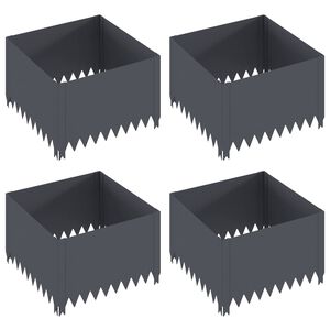 vidaXL Margine pentru gazon 4 buc. 60 x 60 x 35 cm Oțel Antracit