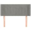 vidaXL Tăblie de pat cu aripioare gri deschis 103x16x78/88 cm catifea