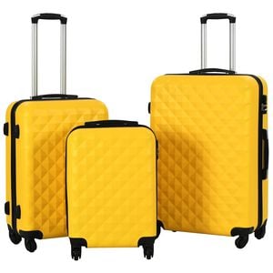 vidaXL Set valiză carcasă rigidă, 3 buc., galben, ABS