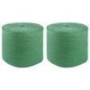 vidaXL Fr&acirc;nghie din Jute 2 pcs Verde 100% jute Tossa
