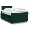 vidaXL Pat box spring cu saltea, verde &icirc;nchis, 120x200 cm, catifea