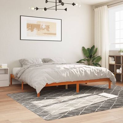vidaXL Cadru de pat, maro ceruit, 200x200 cm, lemn masiv de pin