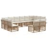 vidaXL Set de canapele de exterior 12 buc. Alb Natural și Crem