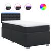 vidaXL Pat box spring cu saltea, negru, 90x200 cm, piele ecologică