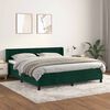 vidaXL Pat box spring cu saltea, verde &icirc;nchis, 180x200 cm, catifea