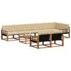 vidaXL Set de canapele de exterior cu pernă 9 pcs Natural și Bej
