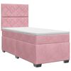 vidaXL Pat boxspring cu saltea cu headboard Roz 90 x 200 cm Catifea