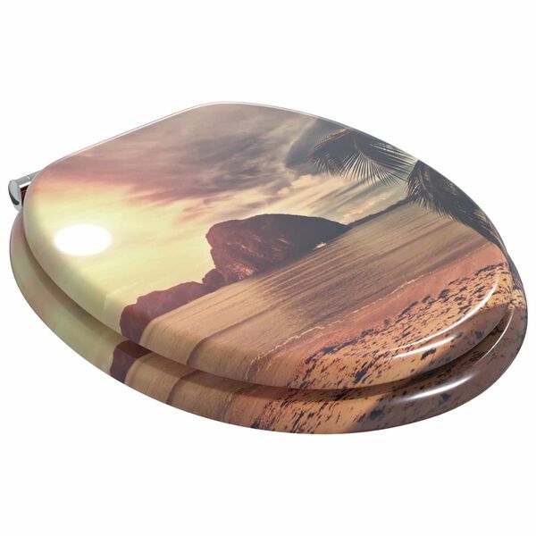 vidaXL Capac de toaletă cu &icirc;nchidere lentă Portocaliu 44 x 38 cm