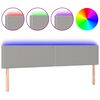 vidaXL Tăblie de pat cu LED, gri deschis, 200x5x78/88 cm, textil