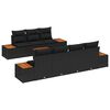 vidaXL Set de canapele pentru grădină 8 buc. Negru Rattan poli
