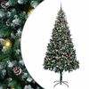 vidaXL Brad de Crăciun artificial Verde 210 cm PVC și Oțel și Plastic